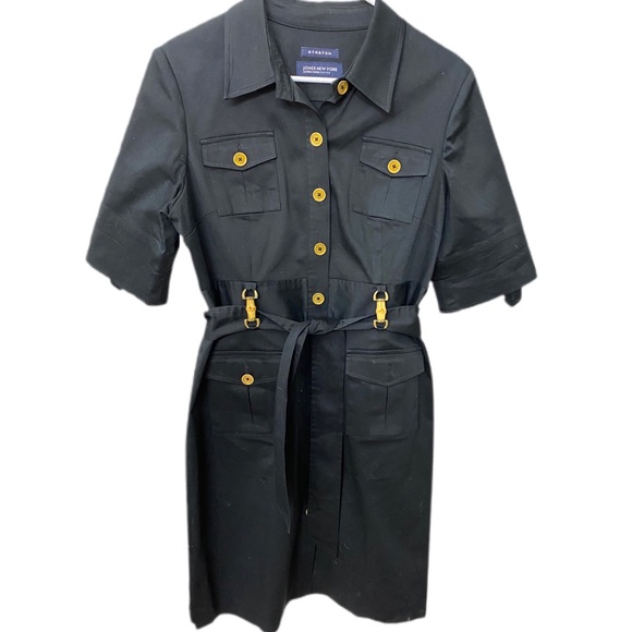 Jones New York petite button up sheath dress w tie waist bamboo buckle k… - Picture 2 of 8